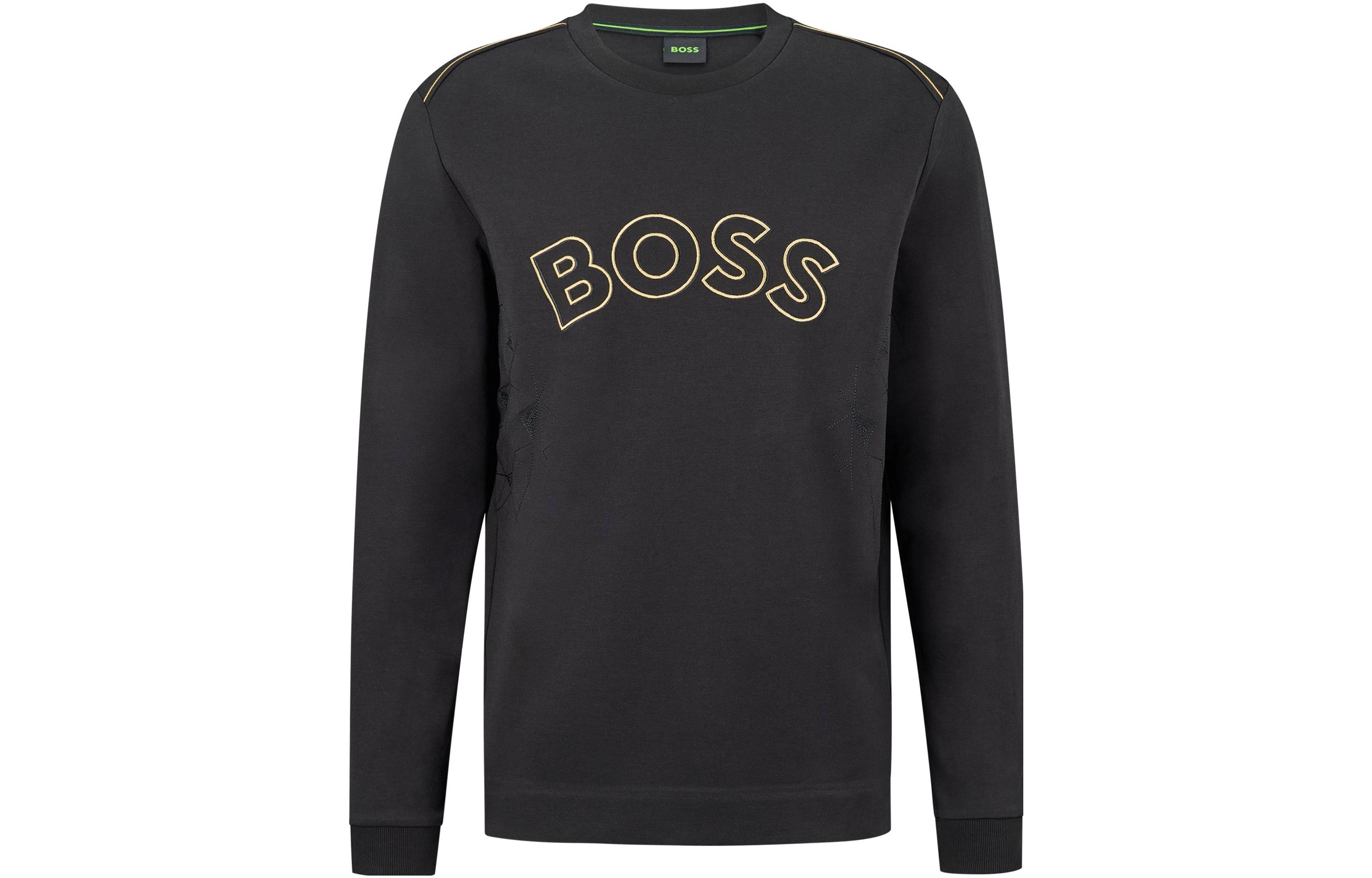 HUGO BOSS Slim Fit Crewneck Long Sleeve Sweatshirt Black 50484159-001
