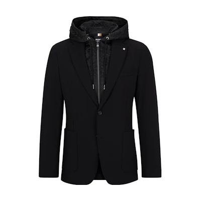 HUGO BOSS Slim Fit Hooded Jacket Black 50497262-001