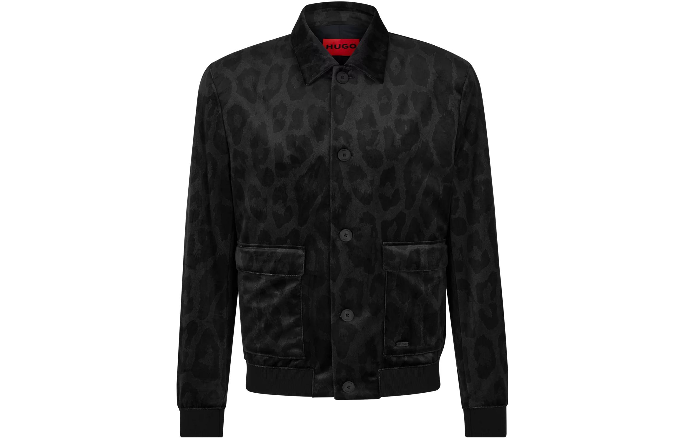 HUGO BOSS Slim Fit Jacquard Notched Lapel Jacket Black 50483171-001