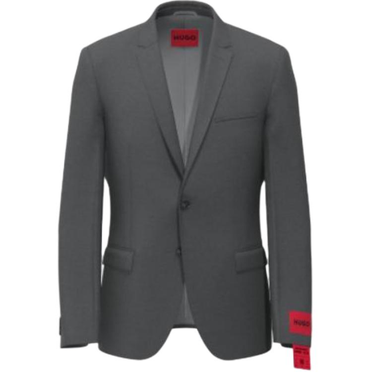 HUGO BOSS Slim Fit Long Sleeve Jacket for Men in Gray Solid Design 50446523-028
