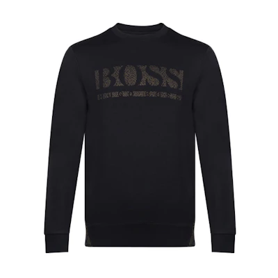 HUGO BOSS Slim Fit Mosaic Logo Sweatshirt FW21 Black 50456419-001