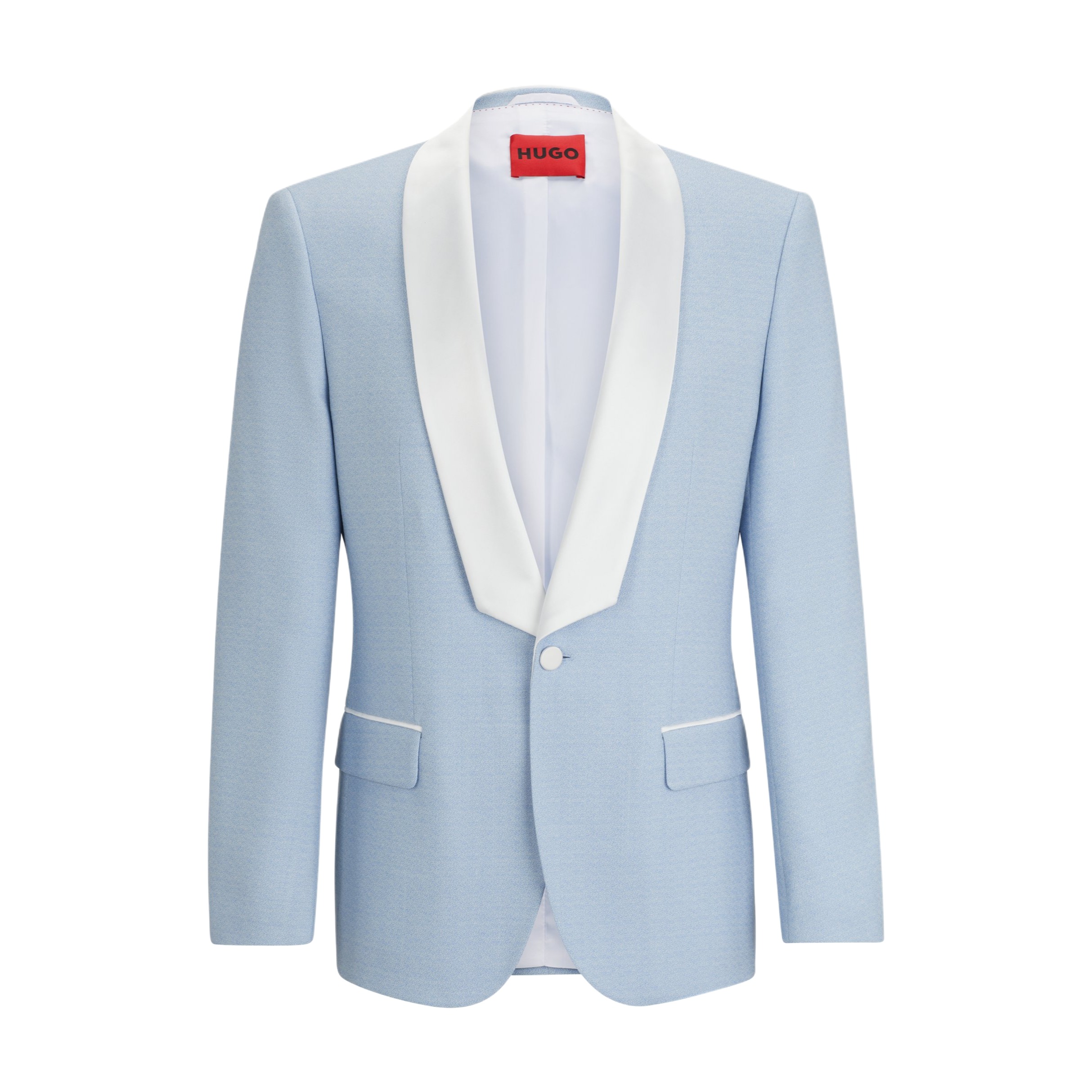 HUGO BOSS Slim Fit Shawl Lapel Jacket Light Blue 50513750455