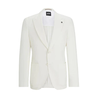 HUGO BOSS Slim Fit Single-Breasted White Jacket 50514635-100