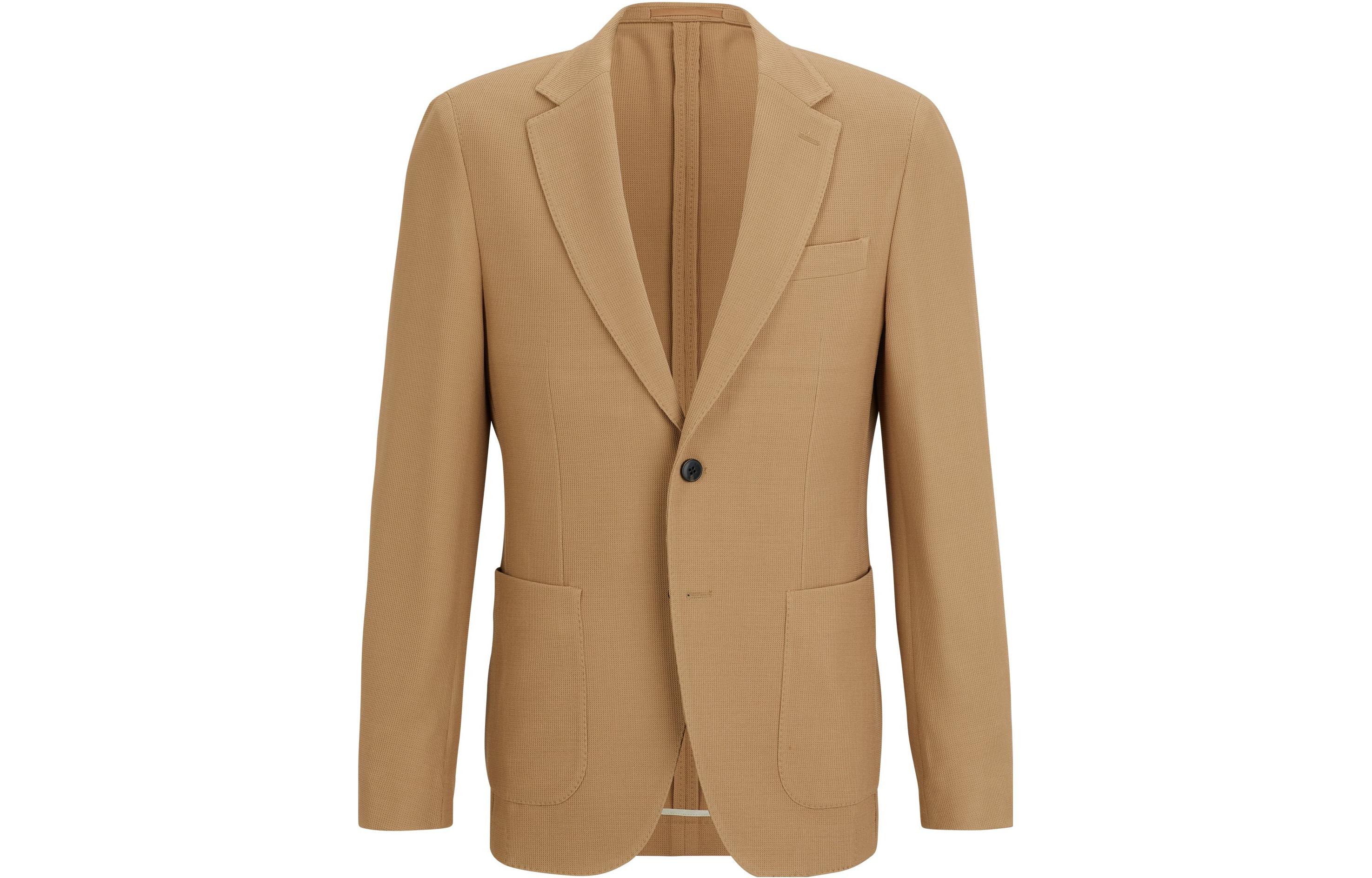 HUGO BOSS Slim Fit Single-Button Blazer Jacket in Light Brown 50498835-260