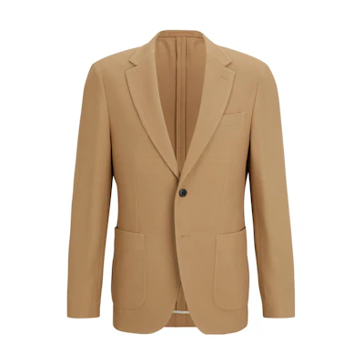 HUGO BOSS Slim Fit Single-Button Blazer Jacket in Light Brown 50498835-260