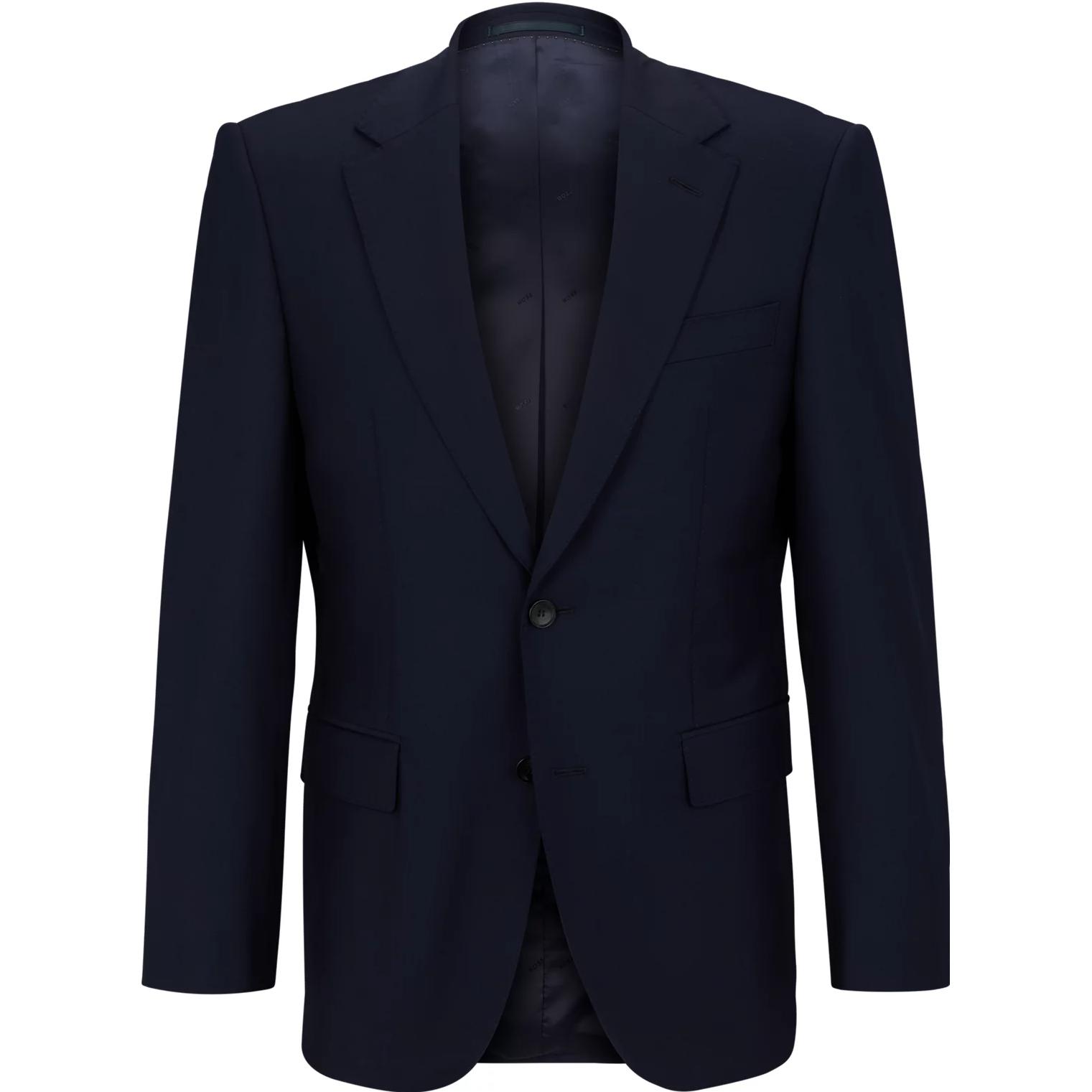 HUGO BOSS Slim Fit Solid Long-Sleeve Collared Jacket - Navy Blue 50480010-410