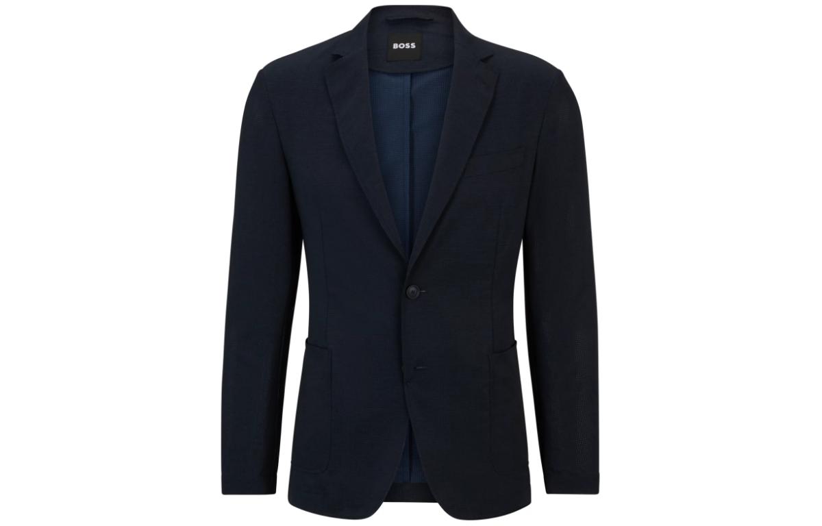 HUGO BOSS Slim Fit Solid Navy Blue Suit Jacket 50513913-404