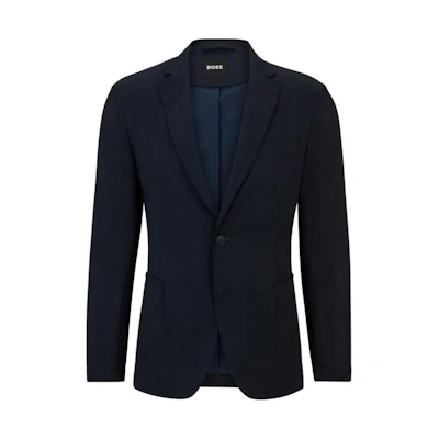 HUGO BOSS Slim Fit Solid Navy Blue Suit Jacket 50513913-404
