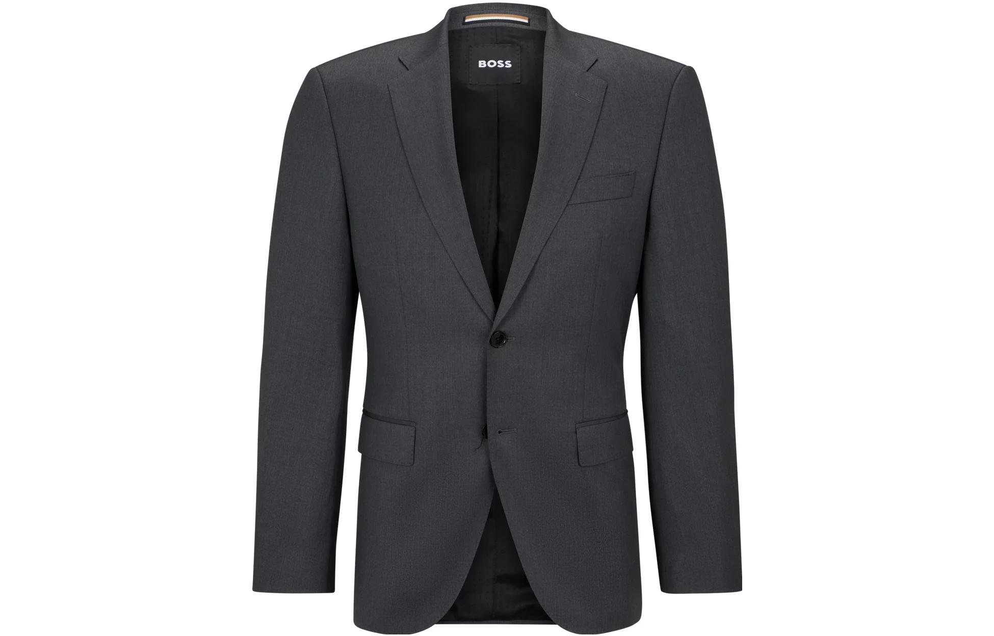 HUGO BOSS Slim Fit Solid Single-Breasted Blazer Jacket Men’s Dark Gray 50469172-021