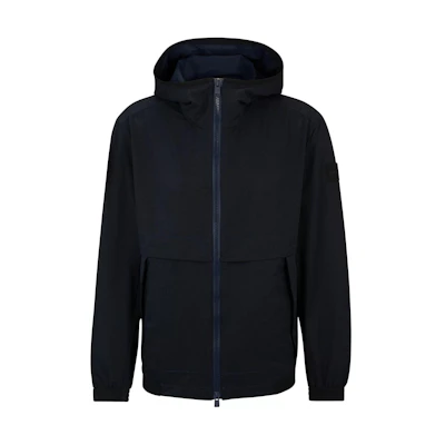 HUGO BOSS Slim Fit Solid Zip-Up Jacket Black Long Sleeve 50509835-404
