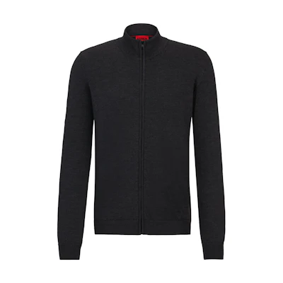 HUGO BOSS Slim Fit Stand Collar Zip Jacket Dark Gray 50474193-023