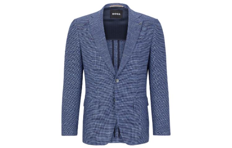 HUGO BOSS Slim Fit V-Neck Casual Jacket in Light Blue 50500243-475