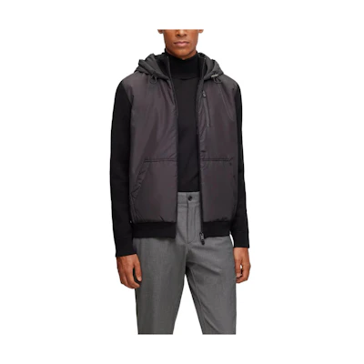 HUGO BOSS Slim Fit Zip-Up Hoodie Jacket in Black 50496929-001