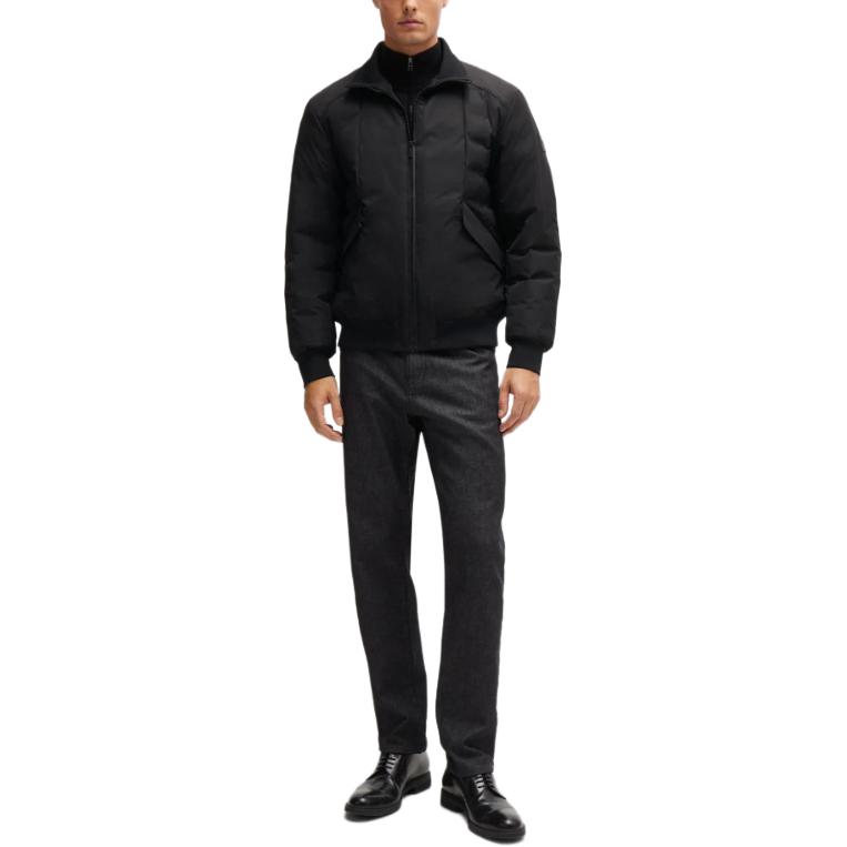 Lookbook HUGO BOSS 黑色高領拉鍊長袖外套 50519279-001