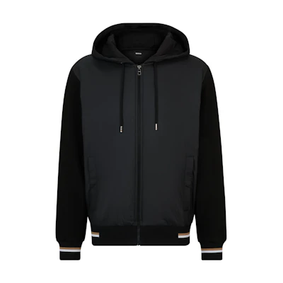 HUGO BOSS Solid Black Hooded Jacket 50505792001