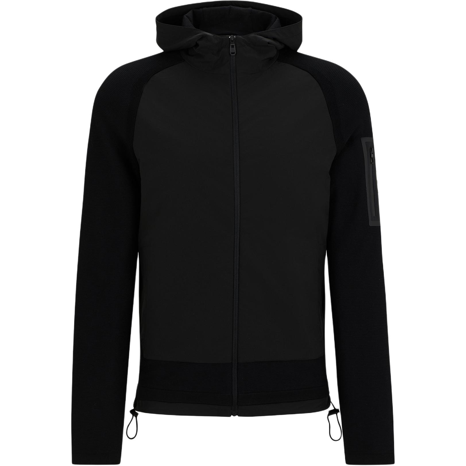 HUGO BOSS Solid Black Slim-Fit Hoodie Jacket with Zipper 50517091-001