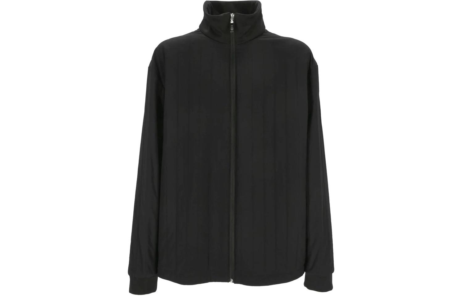 HUGO BOSS Solid Black Zip-Up Stand Collar Casual Jacket 50491908-001