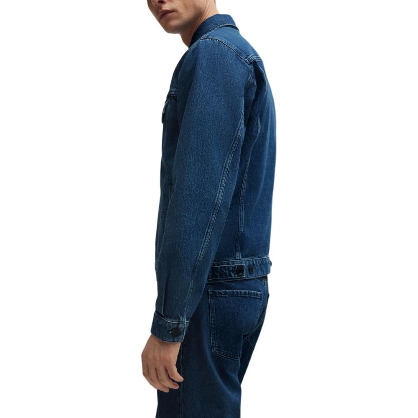 Details for 雨果博斯 纯蓝色牛仔夹克 休闲长袖扣扣衬外套 50520588-425