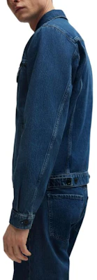 雨果博斯 纯蓝色牛仔夹克 休闲长袖扣扣衬外套 50520588-425 Details for 雨果博斯 纯蓝色牛仔夹克 休闲长袖扣扣衬外套 50520588-425