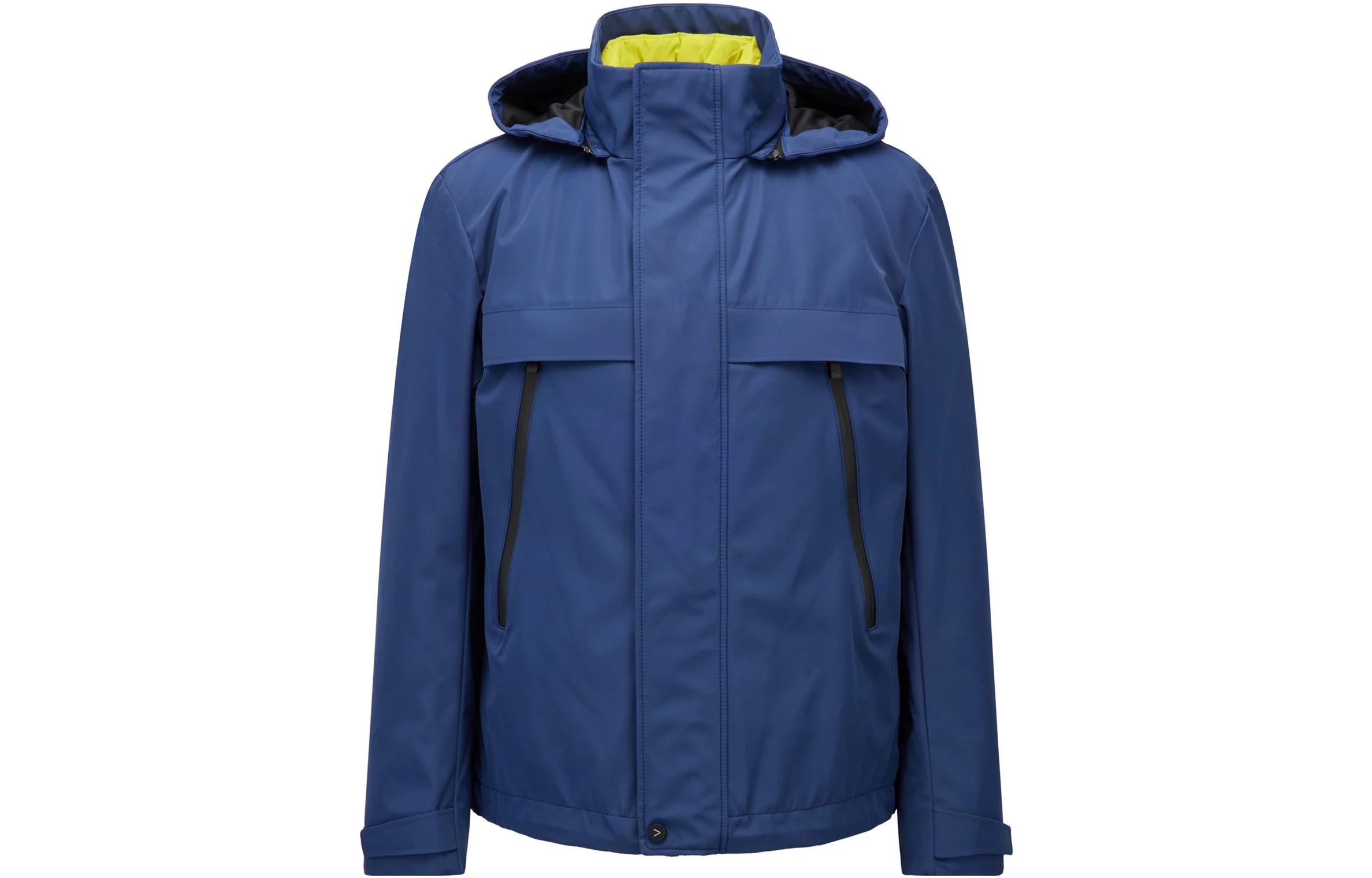 HUGO BOSS Solid Blue Hooded Zip-Up Jacket 50459413-407