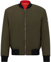 HUGO BOSS Solid Bomber Jacket in Dark Green 50474658-303 HUGO BOSS Solid Bomber Jacket in Dark Green 50474658-303