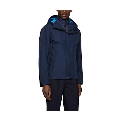 HUGO BOSS Solid Color Blue Hooded Long Sleeve Jacket 50471855-404