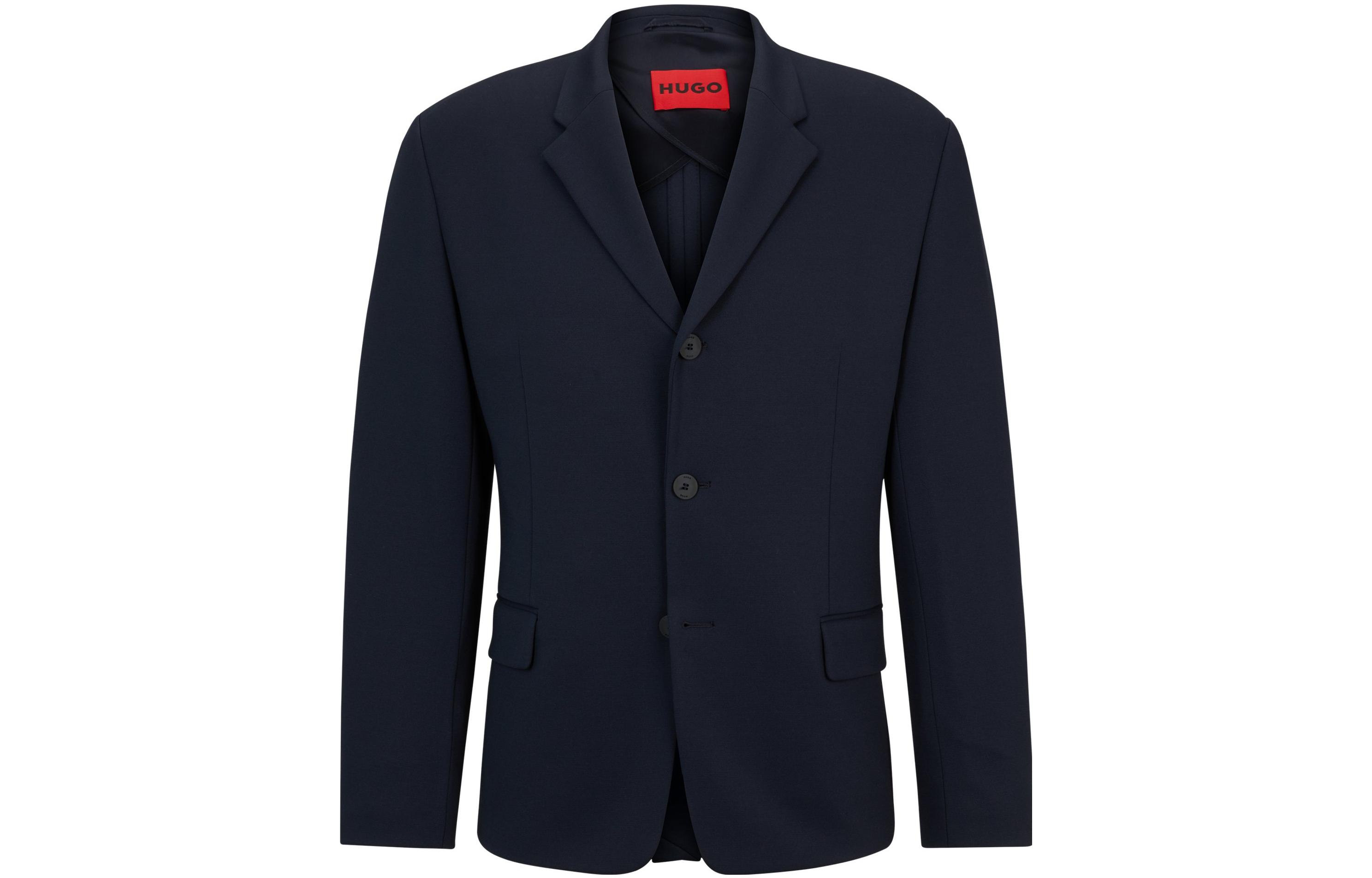 HUGO BOSS Solid Color Button-Up Jacket - Dark Blue 50497133-405
