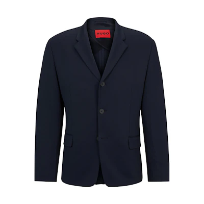 HUGO BOSS Solid Color Button-Up Jacket - Dark Blue 50497133-405
