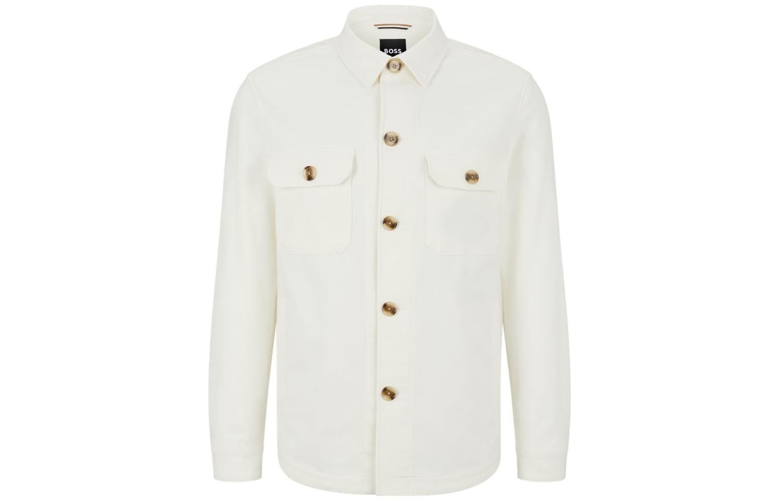 HUGO BOSS Solid Color Button-Up Long Sleeve Jacket for Men 50484574-131