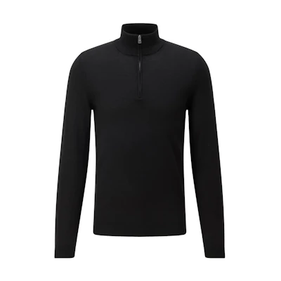 HUGO BOSS Solid Color Casual Stand Collar Long Sleeve Knit Shirt Men 50298544-001
