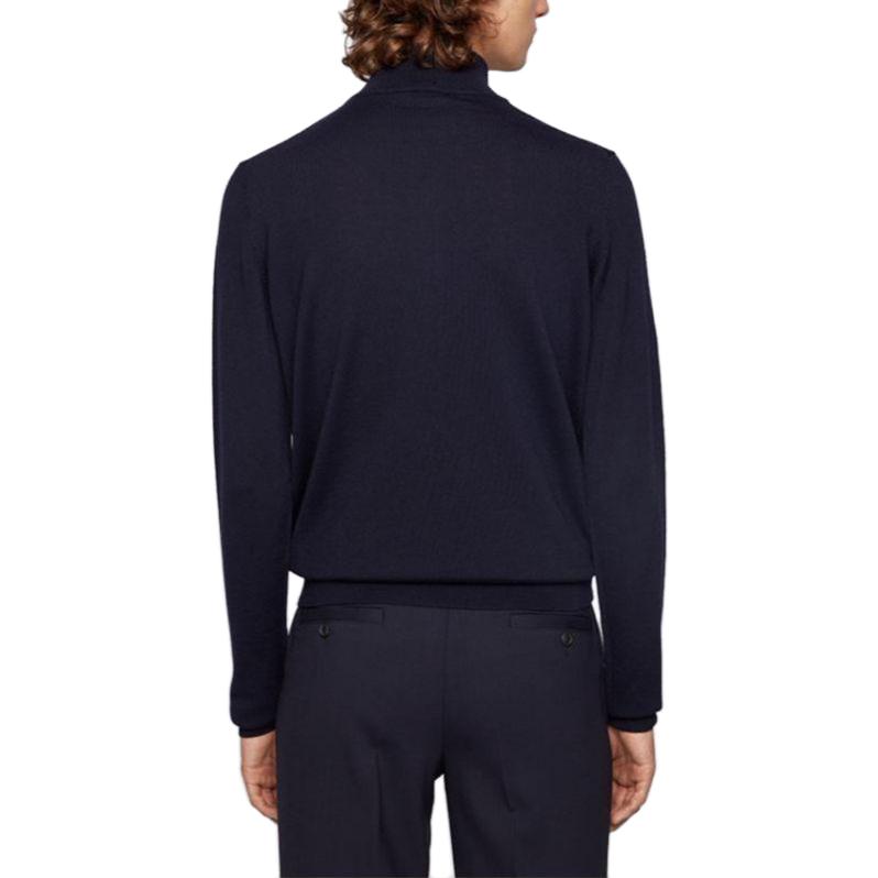 Shop HUGO BOSS Solid Color Casual Stand Collar Long Sleeve Knit Shirt Men 50298544-001