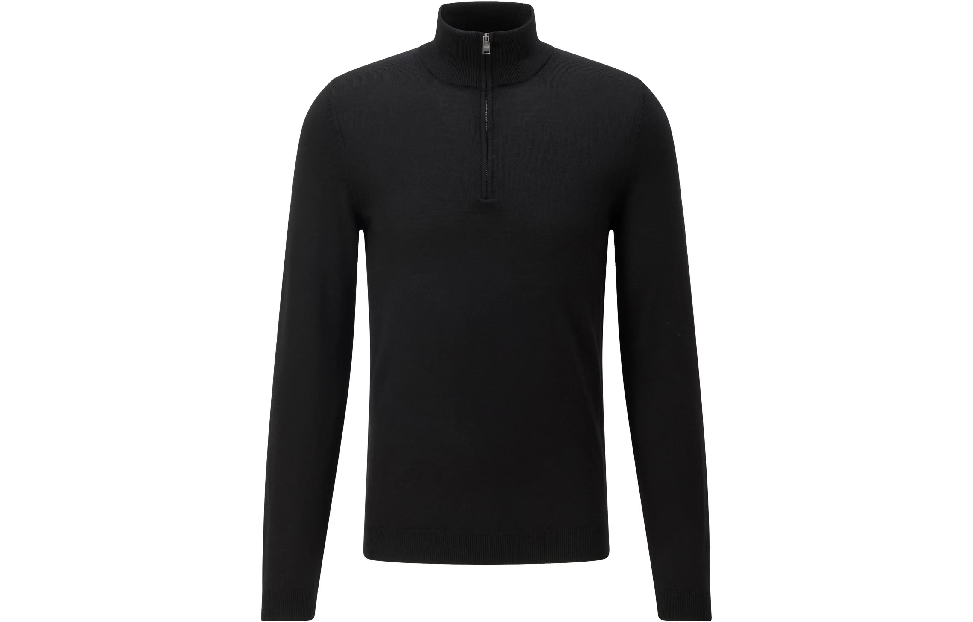 Details for HUGO BOSS Solid Color Casual Stand Collar Long Sleeve Knit Shirt Men 50298544-001