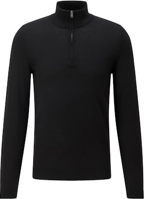 HUGO BOSS Solid Color Casual Stand Collar Long Sleeve Knit Shirt Men 50298544-001 Details for HUGO BOSS Solid Color Casual Stand Collar Long Sleeve Knit Shirt Men 50298544-001