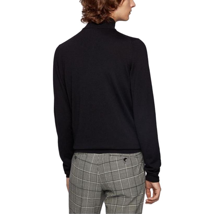 Cheap HUGO BOSS Solid Color Casual Stand Collar Long Sleeve Knit Shirt Men 50298544-001