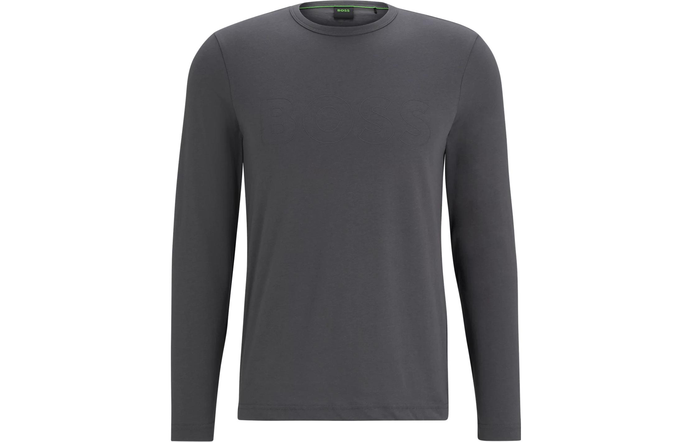 HUGO BOSS Solid Color Crewneck Long Sleeve Sweatshirt Gray 50492056-020