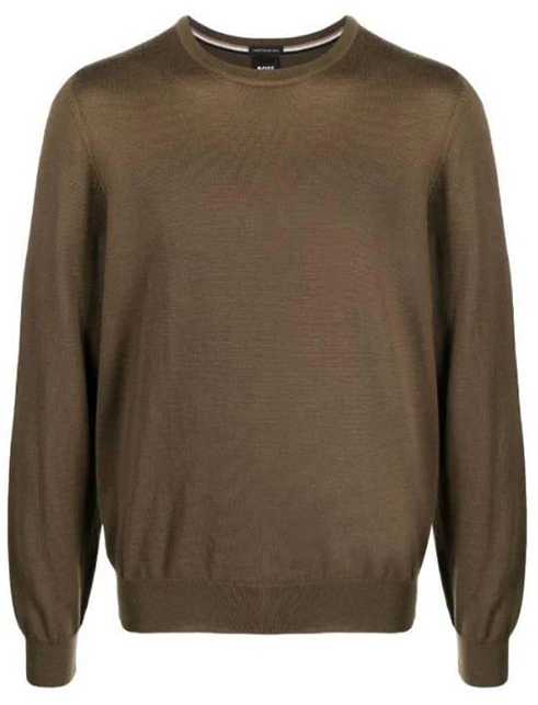 hugo-boss-solid-color-crewneck-pullover-long-sleeve-sweatshirt-brown-men-s-50476364-361
