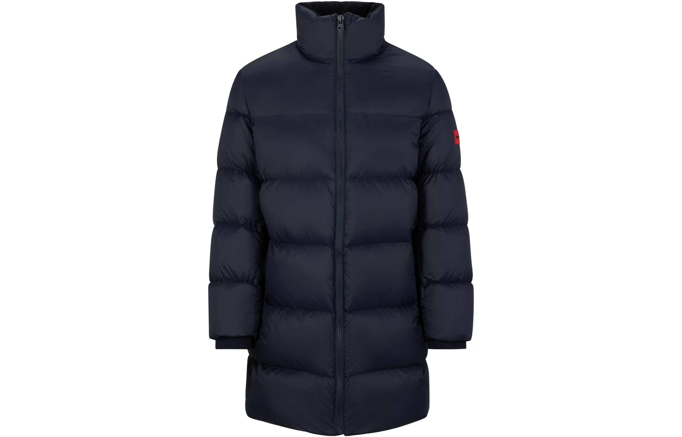 HUGO BOSS Solid Color Down Jacket with Zipper, Long Sleeves - Blue 50464635-404