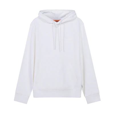 HUGO BOSS Solid Color Label Hoodie Pullover - White 50468445-100