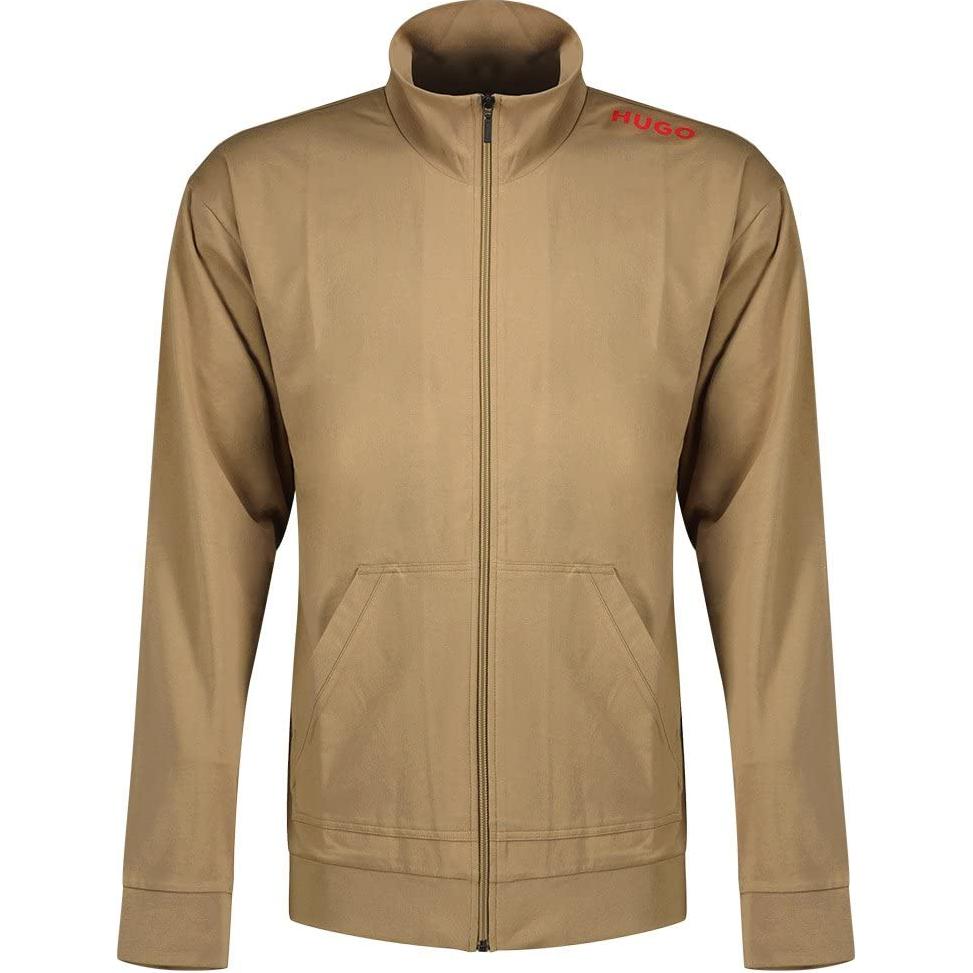 HUGO BOSS Solid Color Letter Logo Zip-Up Jacket Brown () 50487782-242