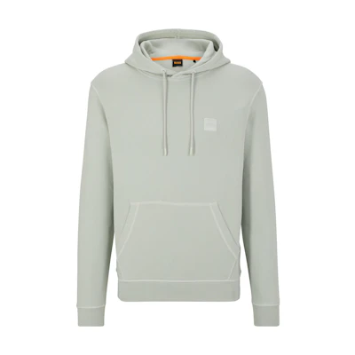 HUGO BOSS Solid Color Logo Patch Pullover Sweatshirt Men’s Gray Green 50468445-056