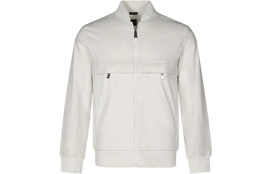 HUGO BOSS Solid Color Logo Print Back Zip Jacket 50452389-118