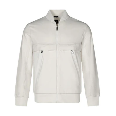 HUGO BOSS Solid Color Logo Print Back Zip Jacket 50452389-118