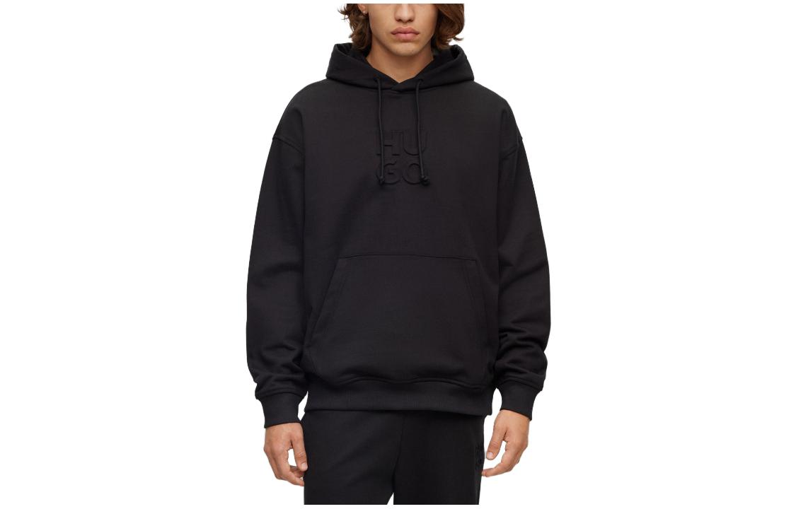HUGO BOSS Solid Color Logo Print Hoodie 50496651-001