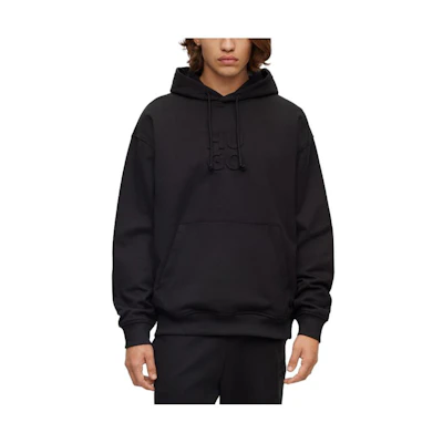HUGO BOSS Solid Color Logo Print Hoodie 50496651-001