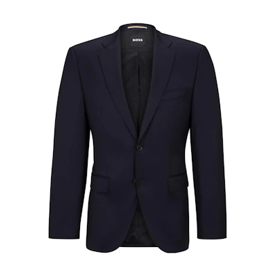 HUGO BOSS Solid Color Long Sleeve Blazer Jacket for Men in Blue 50469172-401