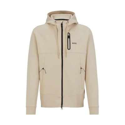 HUGO BOSS Solid Color Loose Fit Hoodie Light Beige 50493468-269