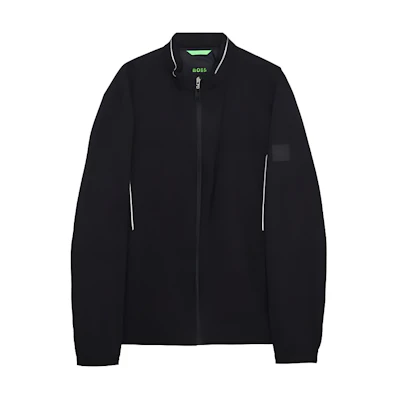 HUGO BOSS Solid Color Loose Fit Zip Jacket - Black 50474995-001