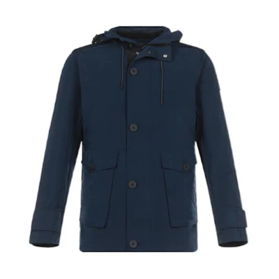 HUGO BOSS Solid Color Polyester Hooded Jacket Dark Blue 50430176-404