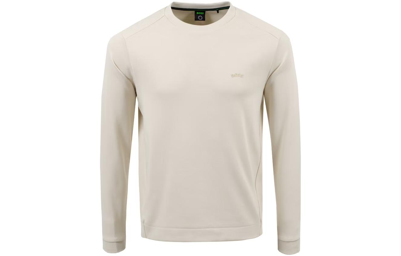 HUGO BOSS Solid Color Pullover Sweatshirt with Logo Design 50474192-131
