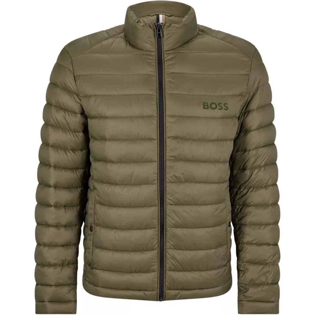 HUGO BOSS Solid Color Stand Collar Zip Jacket Green Long Sleeve 50481548-102